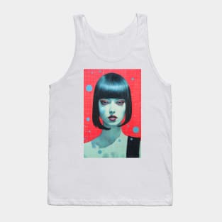 Ethereal Riso Lady: Grace in Print Tank Top